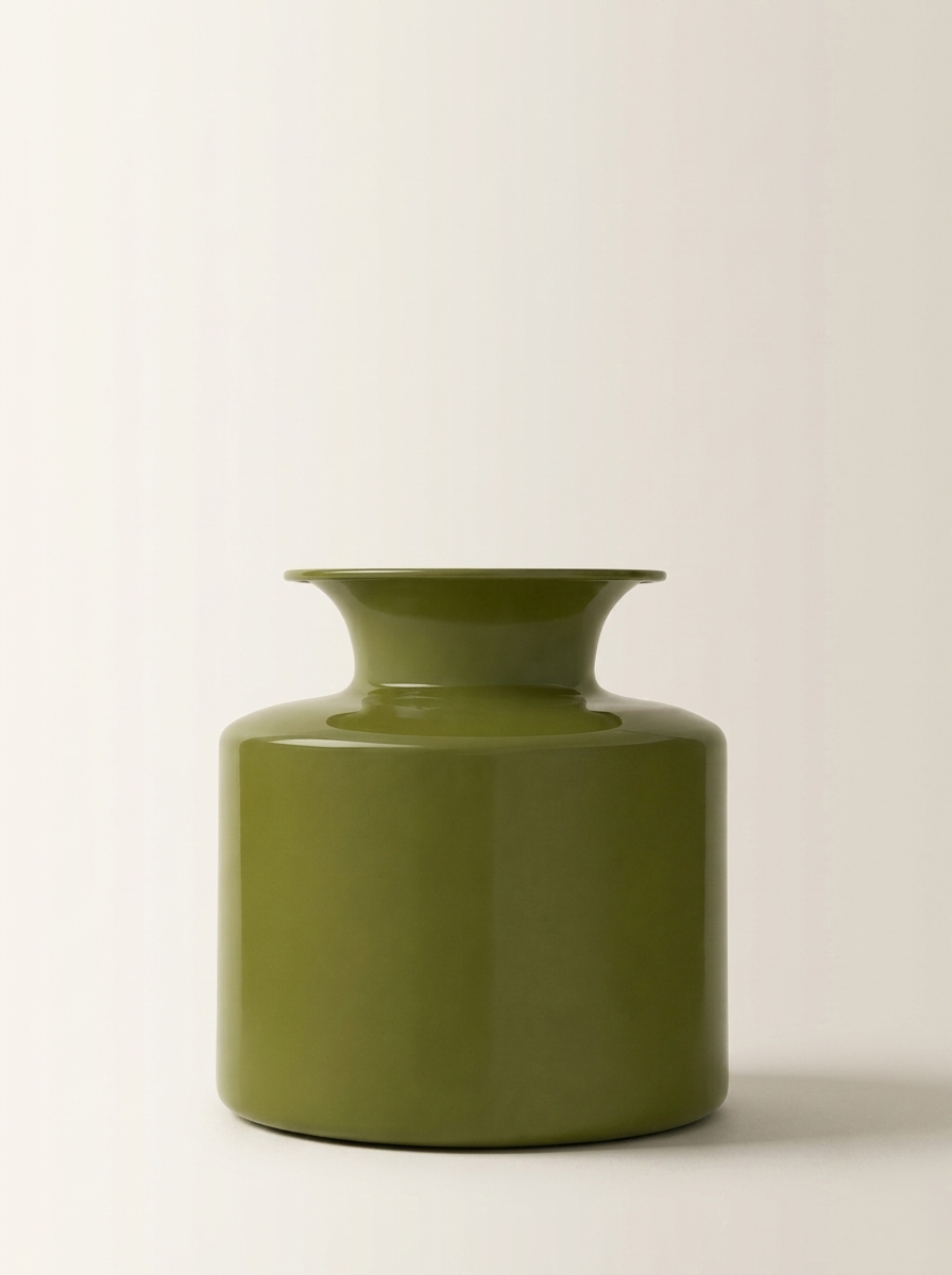 VASO EM METAL VERDE OLIVA