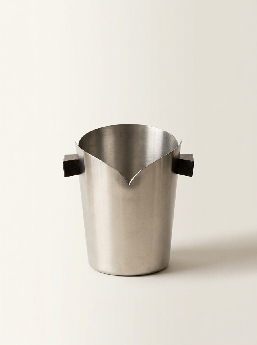 BALDE DE GELO INOX E MADEIRA