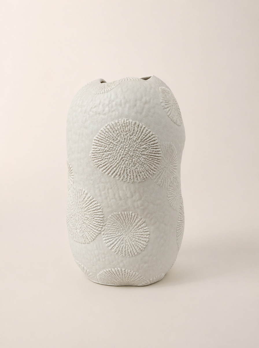 VASO EM CERÂMICA BRANCA